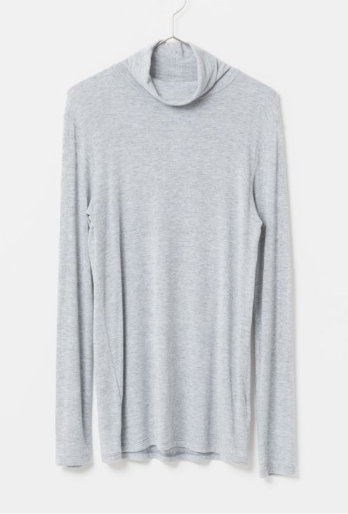 Soft turtleneck pullover (ライトグレー)レーヨン / 柔らかい / 手洗い可 / 薄手 / FK242-70210