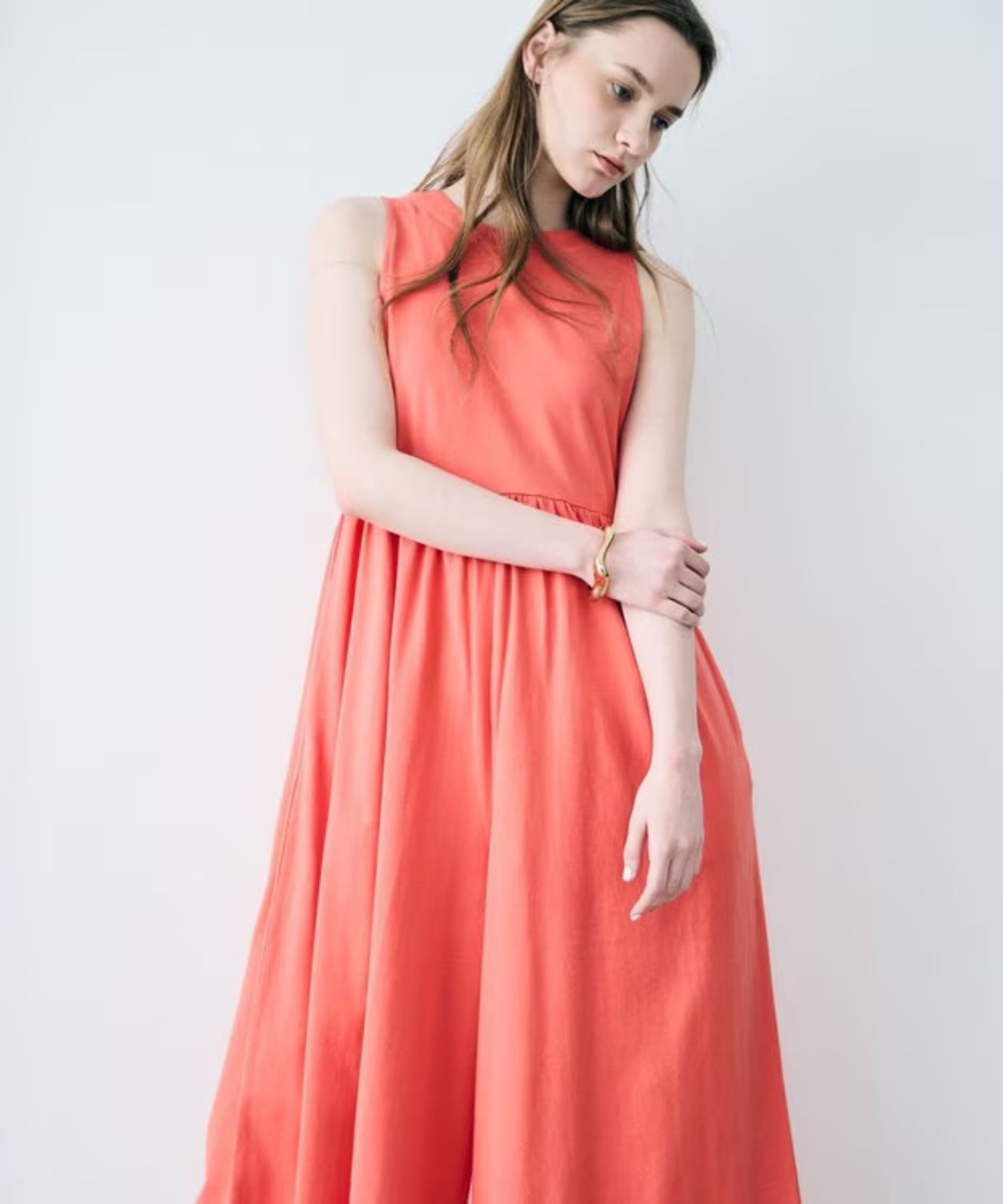 プレーンジャージオールインワン(オレンジ) 綿 / ウォッシャブル / OPUVLM0413