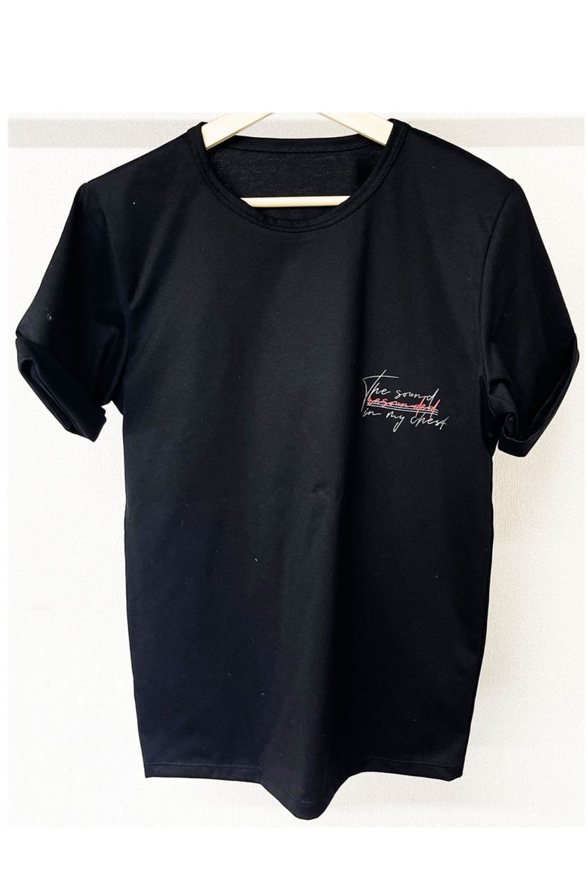 Message chest ROLL UP jersey TEE WHITE /メッセージロゴ レギュラーフィット ロールアップカットソー