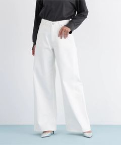 バギーデニムパンツ(ホワイト)コットン100% / ストレッチなし / 前あき / ポケット×5 / 0316130119