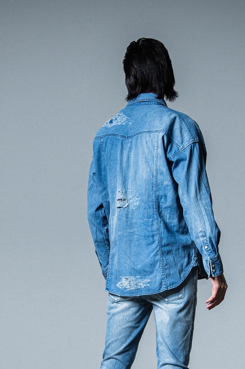 James over dungaree shirt (INDCLASH) コットン / ルーズシルエット / 柔らかい /  RC33-SH-004-3