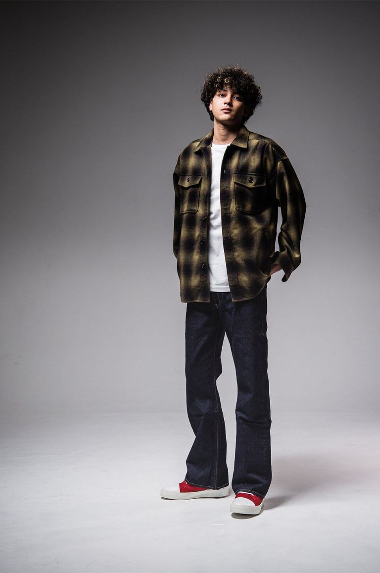 RESOUND CLOTHING - WOOLCHECK OVER CPO JK GREEN CHECK /ウール