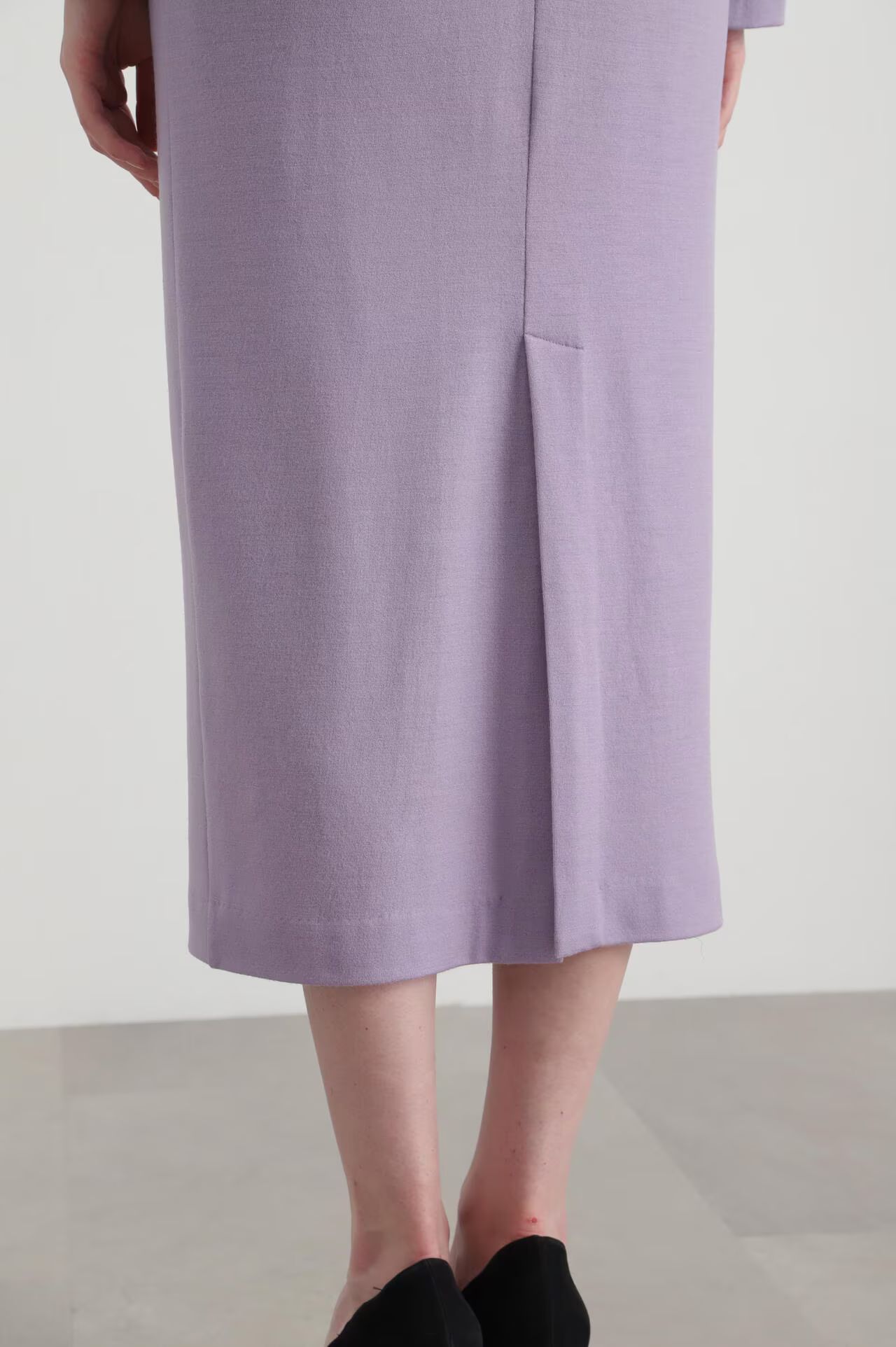 ウエストリボンジャージワンピース (パープル) / ウール / ストレッチ / キャミワンピ付き / 0315140213