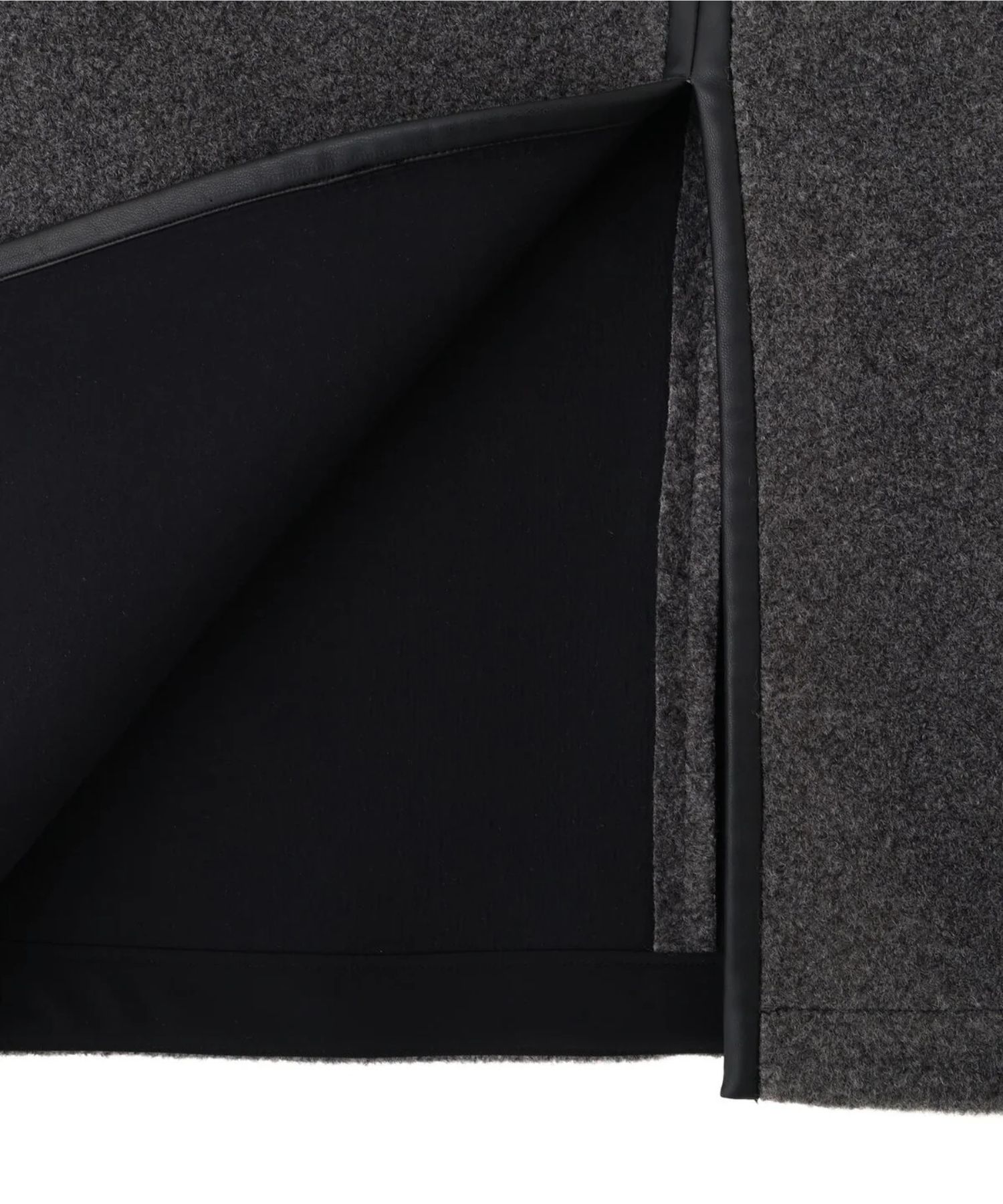 ウールレットジップスカート(ミディアムグレー)ポリエステル100% / 裏地なし / 前スリット / 0315220106