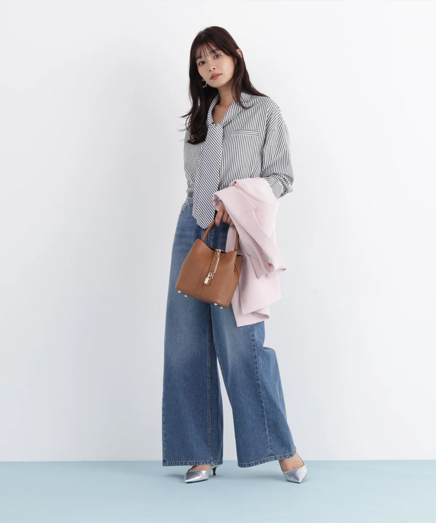 バギーデニムパンツ(インディゴ)コットン100% / ストレッチなし / 前あき / ポケット×5 / 0316130119