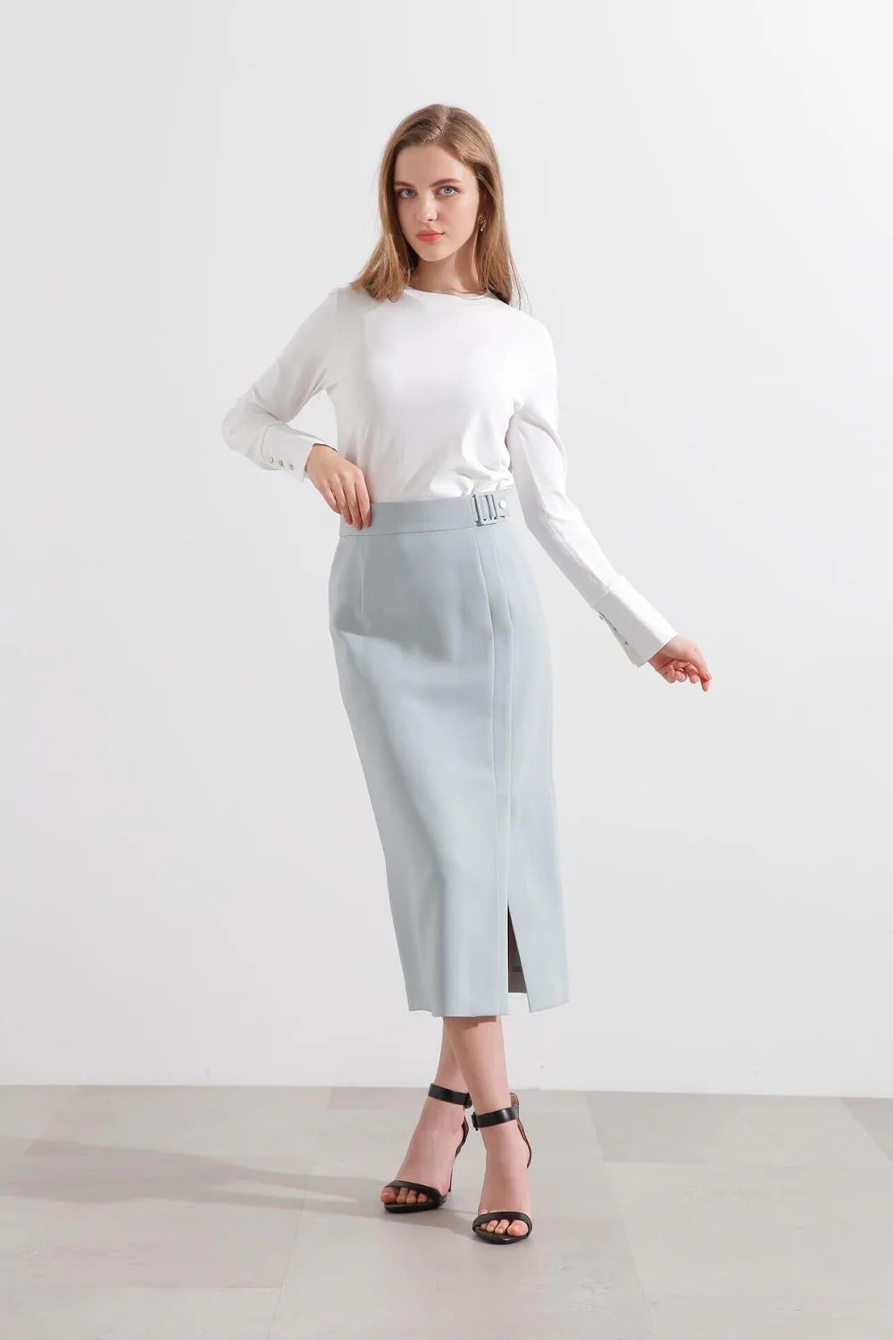 カフスニットプルオーバー (ホワイト) / ナイロン / ストレッチ / ウォッシャブル / 0315170213