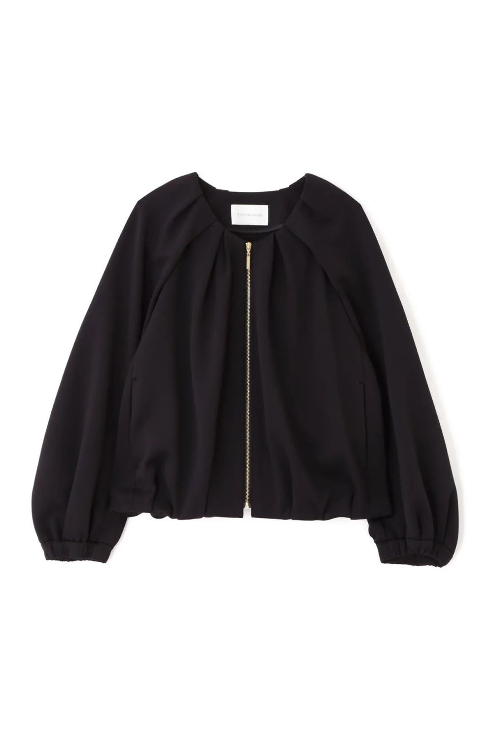 ダンボールノーカラーブルゾン (ブラック) / ポリエステル・ポリウレタン / ストレッチ / 0315150303