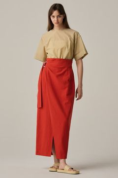 Uncrave アンクレイヴ　リバータイトスカート セール】 【ウォッシャブル】ナチュラルリネンストライプタイト