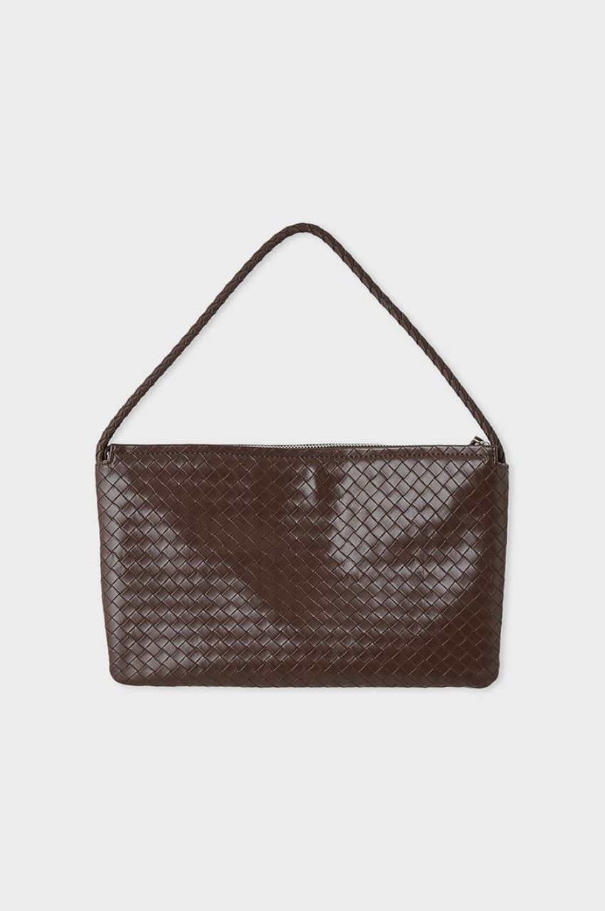 WOVEN LETHER BAG(ブラウン)合成皮革 / レザー調素材 / MWGB251502