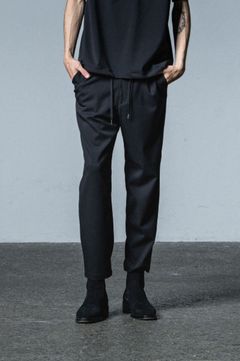 PAT WIDE EASY PANTS (ブラック) ポリエステル / スラッシュポケット / ベルトループ付き / ストレッチ / RC33-ST-036BN