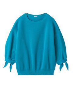 【ウォッシャブル】ドライタッチ袖リボンニットプルオーバー (TUQ) 綿 /伸縮性有り / ドライタッチ / 手洗可 / 09WNT261087