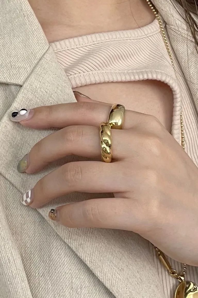 ASAMI FUJIKAWA - Twist Thin Ring (Gold) / シルバー925 / 18