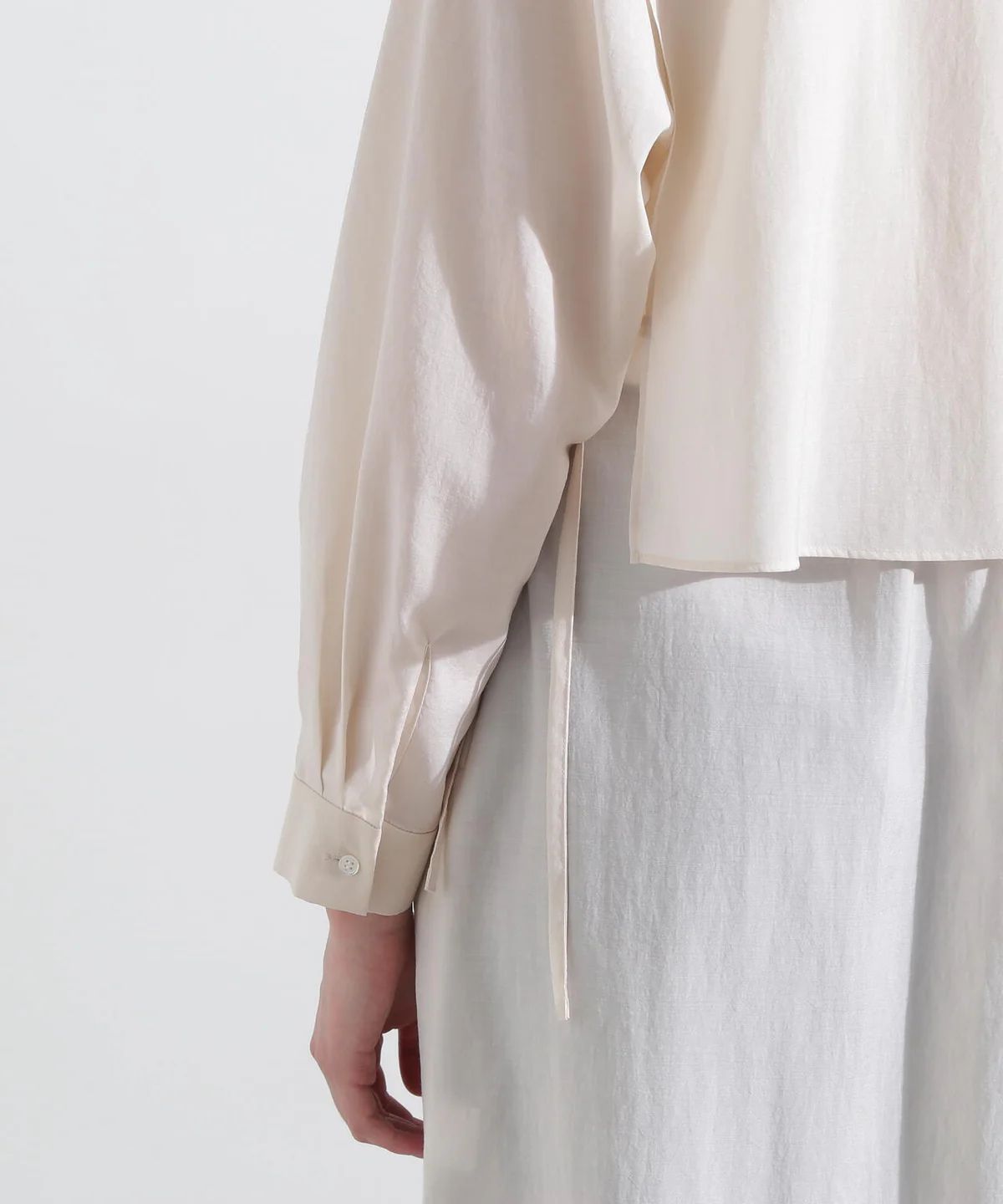 レイヤードシャツワンピース (ベージュ) / ポリエステル 100% / ウォッシャブル / 0315140305
