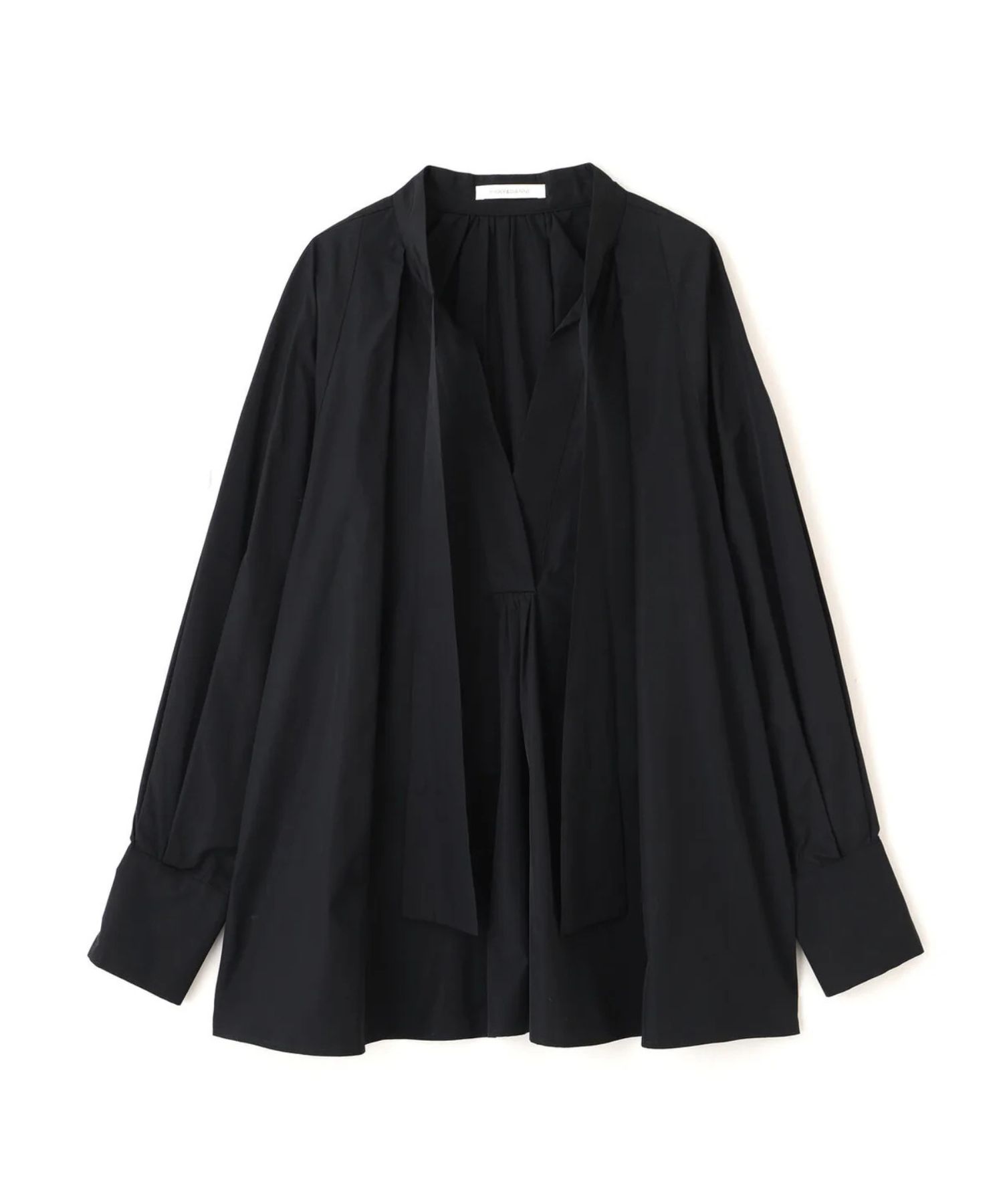 タックフレアボウブラウス(ブラック)ポリエステル100% / 手洗い可 / 形状記憶 / 0315210105