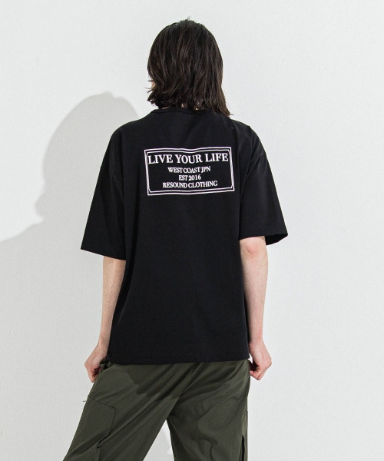 CREW OVER TEE (ブラック) コットン / UVカット / 透湿性/ クルーロゴ / RC36-T-007
