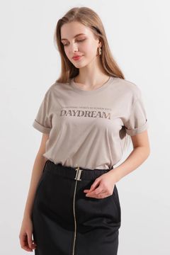 Day dreamTシャツ (ベージュ) / 綿 100% / ストレッチ / ウォッシャブル / 0315160308