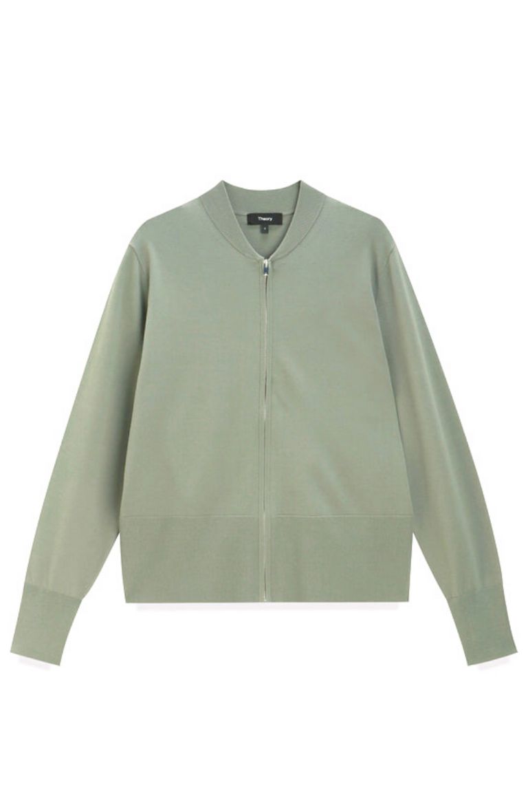 Theory - Compact Crepe Zip Up Bomber / コンパクトクロップドジップ 