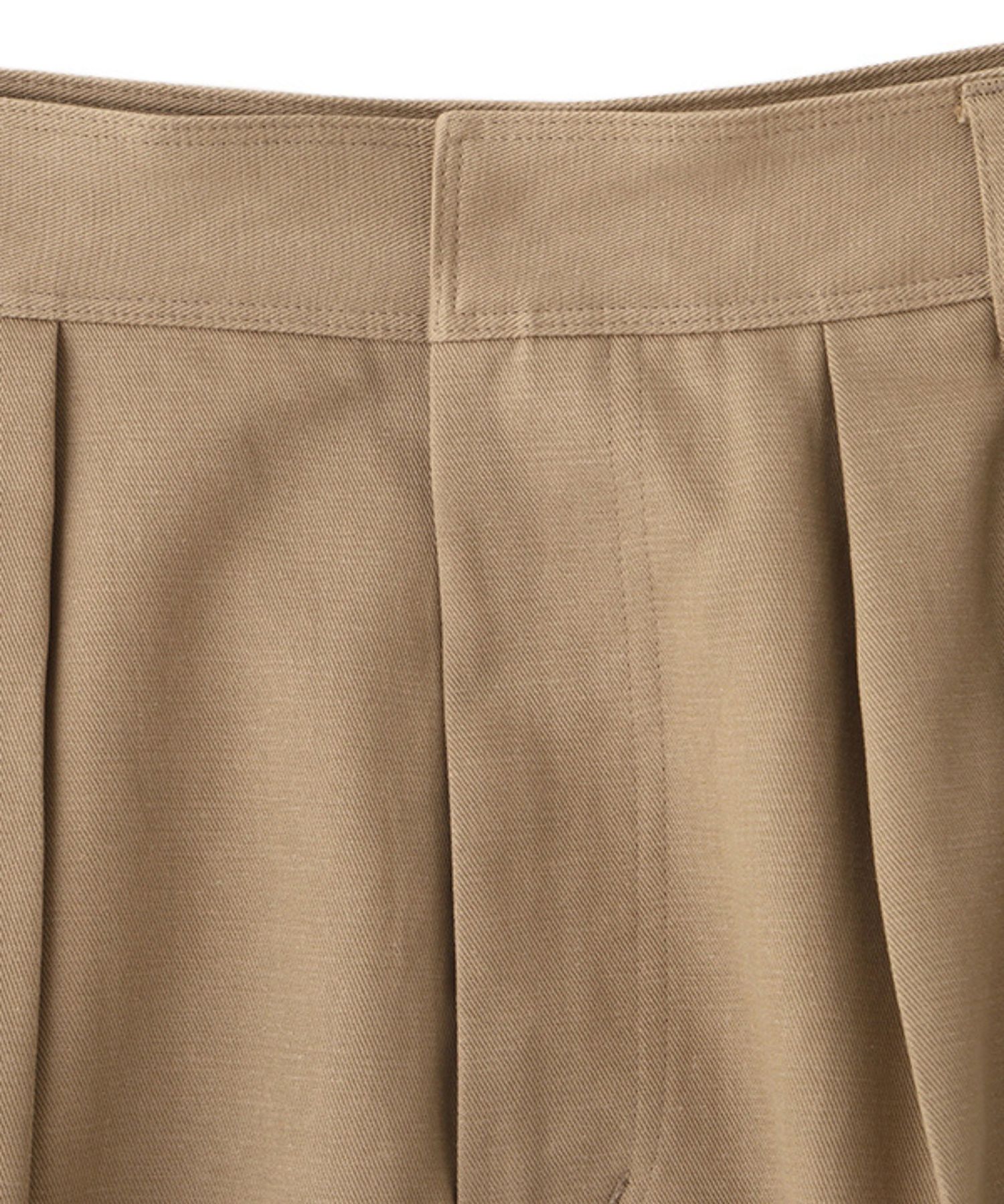 ソフトコットンタックカーブパンツ(ベージュ)綿 / カーブライン / フロントに深めタック / 1226220076