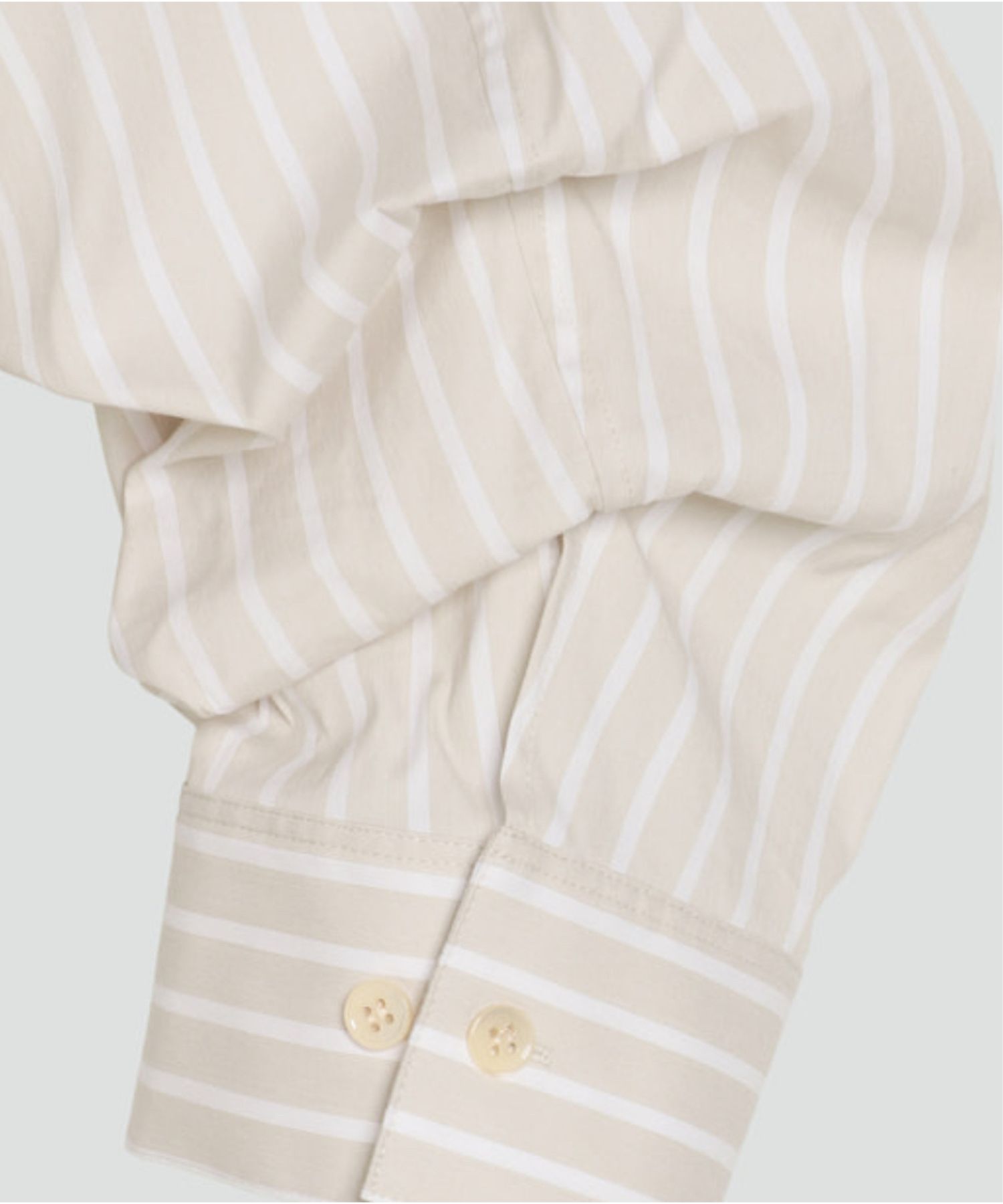 Striped Shirt W Fixed Sleeve Shirt (サンドマルチ) 綿 / 七分袖 / ウエストゴム/ 手洗 可 / 01-6108220