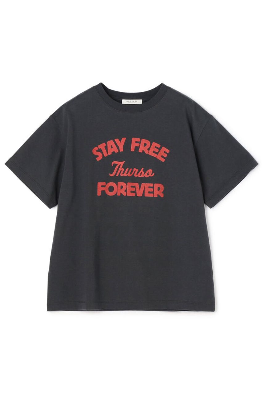 プリント Tシャツ(ブラック) コットン / フロントプリント / コットンジャージー