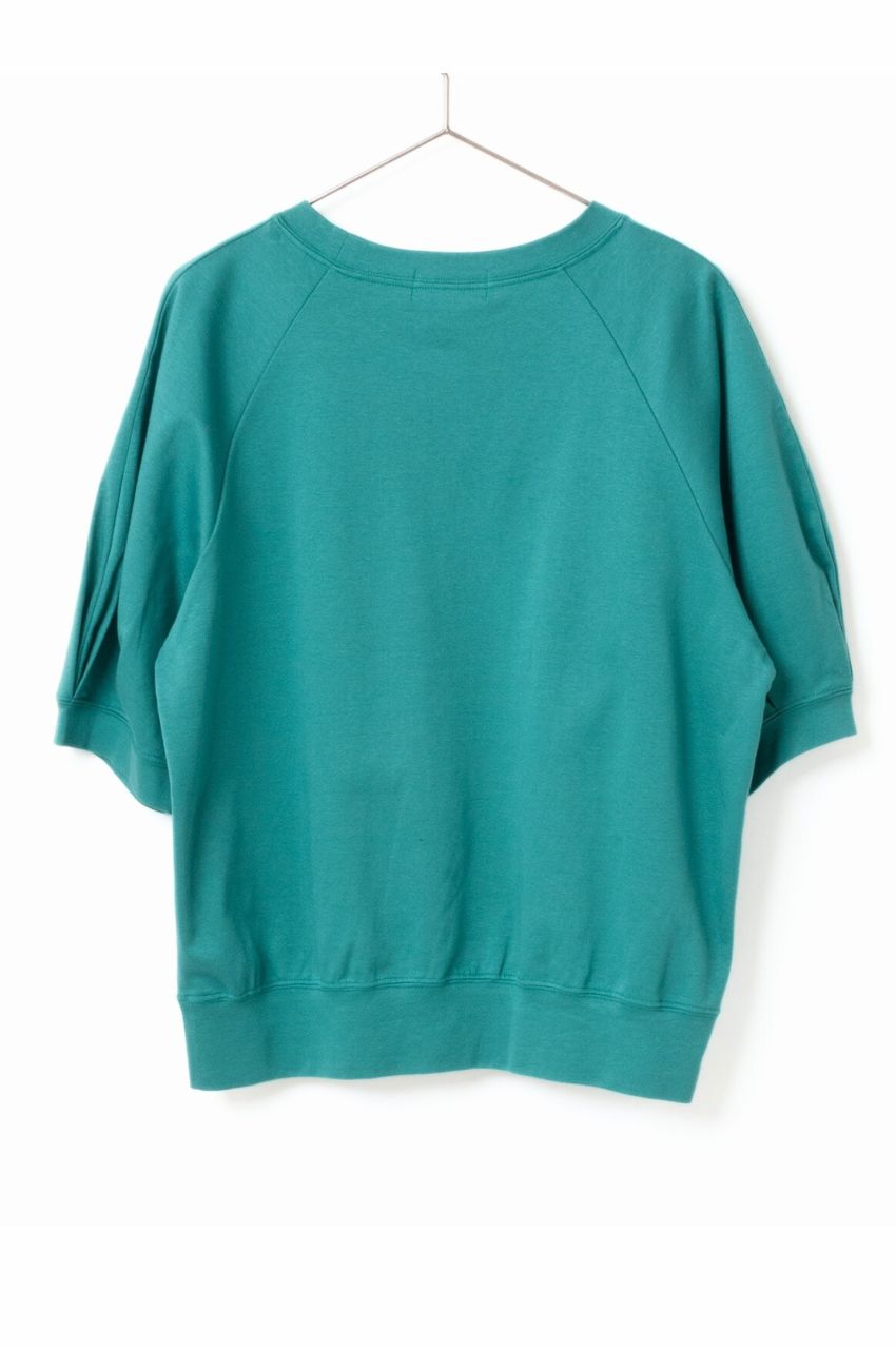 Almond Sleeve Cropped Pullover (グリーン) コットン / ポンチ素材 / 5部袖 / 手洗い可 / FK251-60253