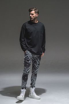 Double LOOSE pocket LONG TEE WHITE / シルキータッチ ロングスリーブルーズTシャツ