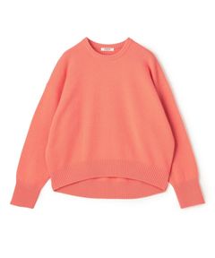 ニュージーランドラムズウール クルーネックプルオーバー (ピンク) ウール/ ドロップショルダー / 裾リブ / 伸縮性有り / 12-02-64-02304