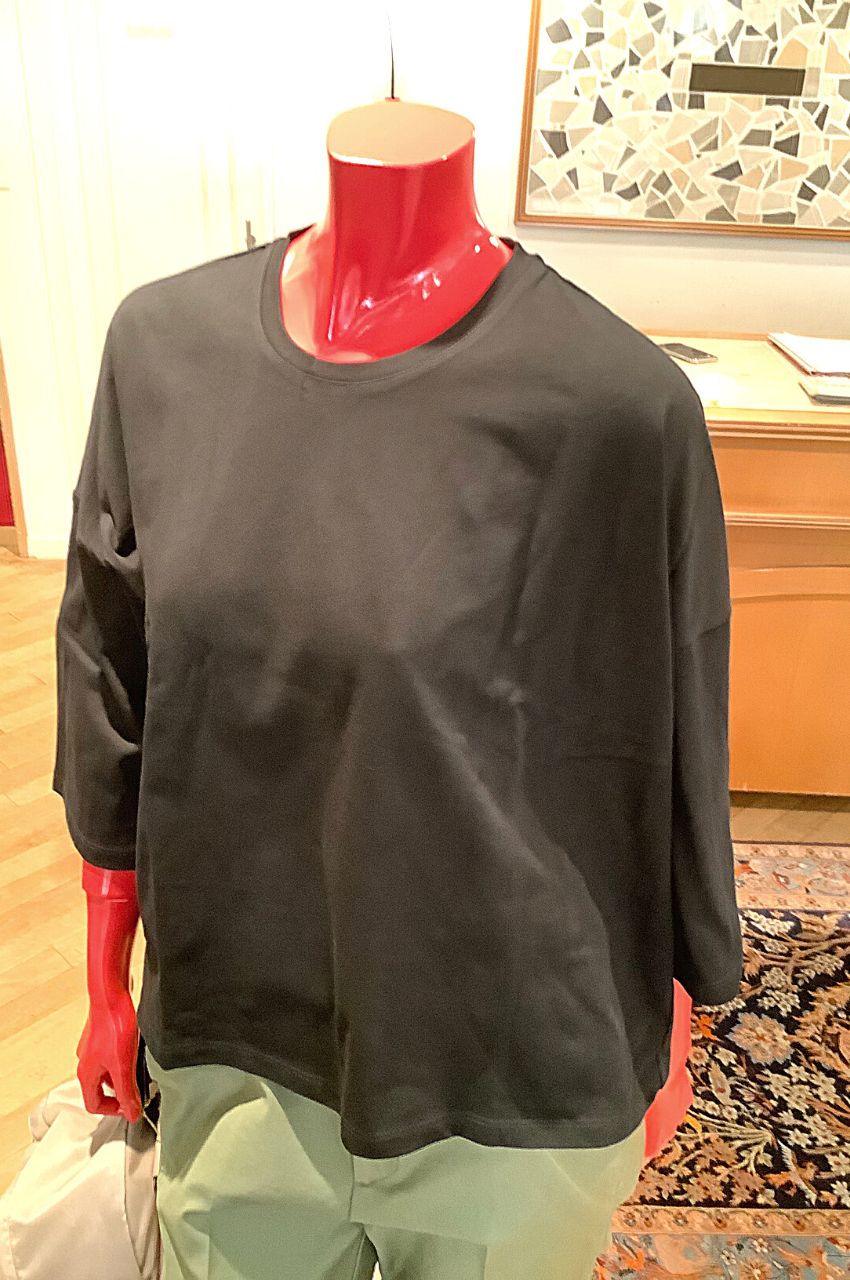 round halfsleeve pullover (ブラック) コットン100% / クルーネック / ウォッシャブル