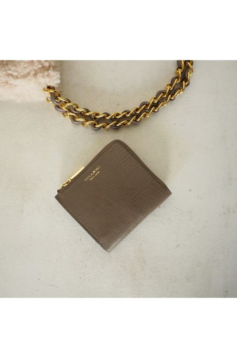 PORTA / ポルタ (Greige) / リザード型押しレザー 二つ折りL字型財布 / V-5056