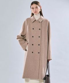 LABBOCK / ウール混ラグランステンカラーコート ( Taupe ) ウール / ダブルボタン / ラグランスリーブ / 膝下丈 / 裏地有り / COCWGW0401