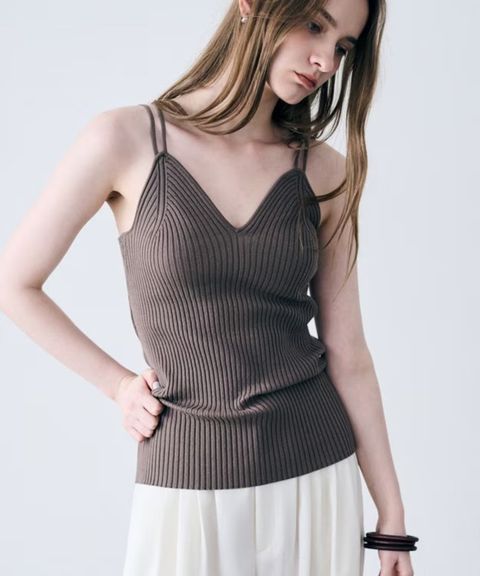 カップ付きキャミソール(トープ) レーヨン / ウォッシャブル / 肩紐2本 / KRUVLS0308