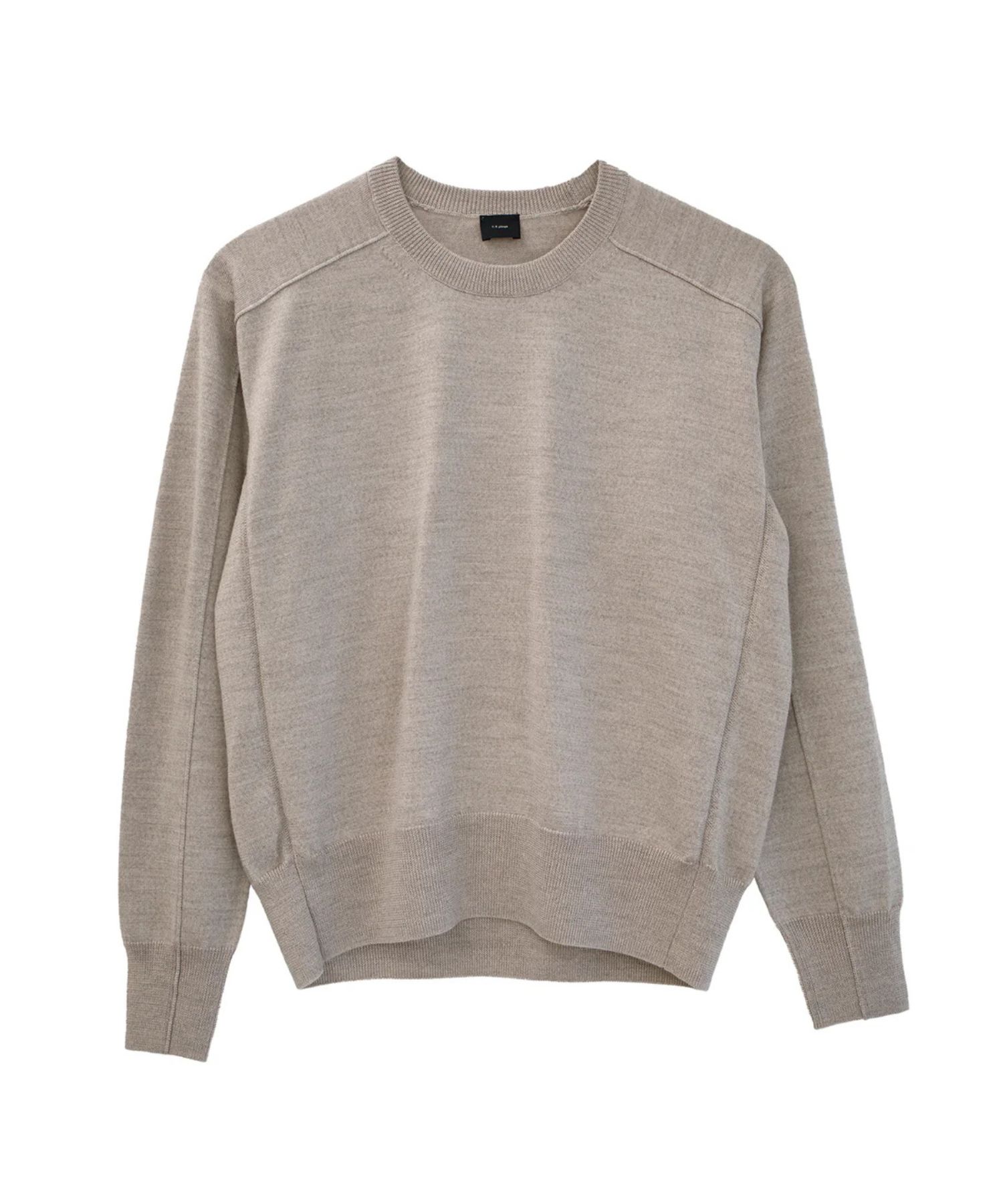 Re Stock Rws wool crew neck pullover (BEIGE) ウール/ 静電気防止 加工 / クルーネック  / 手洗可 / CT22391