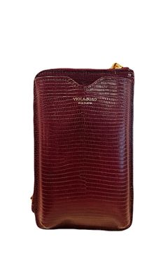 ADRIA / V-1289 / Burgundy / リザード型押しレザー スマートフォンポシェット（バーガンディ）アドリア / 牛革 / ショルダーバッグ / ストラップ調整可 / iPhone14ProMaxまで入る / 日本製【正規販売店】