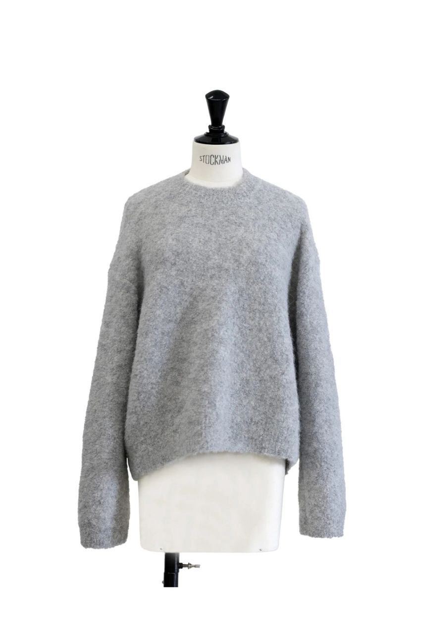 Alpaca loop loose pullover (L.GREY) アルパカ / クルーネック / 軽量 / 静電気防止加工 / CT24320