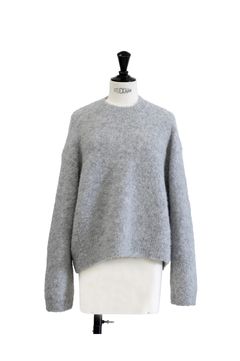 Alpaca loop loose pullover (L.GREY) アルパカ / クルーネック / 軽量 / 静電気防止加工 / CT24320