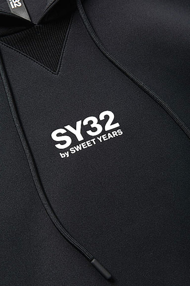 SY32 by SWEET YEARS - DOUBLE KNIT EMBOSS LOGO P/O HOODIE
