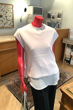 シフォンレイヤードニット / フレンチスリーブ
