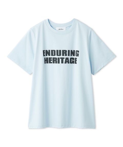 二段ロゴグラフィックTシャツ(ライトブルー) 綿 / ウォッシャブル / 手洗い可 / 09WCT264136