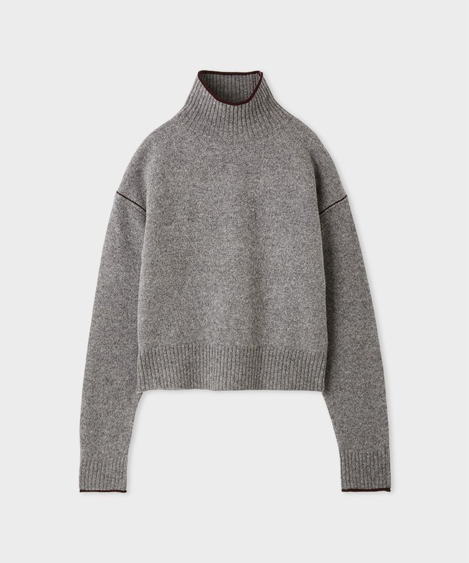 YAK/WOOLタートルソフトニット(グレー)羊毛 / ウォッシャブル / 手洗い可 / MWNT255032