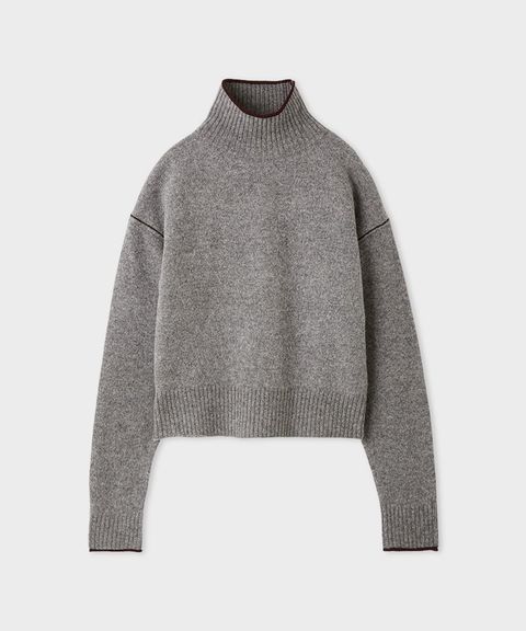 YAK/WOOLタートルソフトニット(グレー)羊毛 / ウォッシャブル / 手洗い可 / MWNT255032