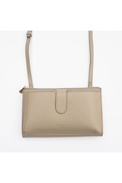 ADRIA / V-1371（Taupe）シュリンク型押しレザー 横型スマートフォンポシェット（トープ）牛革 / アドリア / ショルダーバッグ / マグネット開閉【正規販売店】