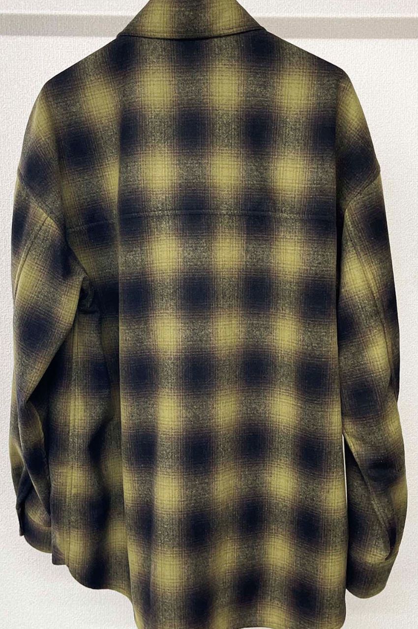 RESOUND CLOTHING - WOOLCHECK OVER CPO JK GREEN CHECK /ウールチェックオーバーサイズCPOジャケット  | LA FEMME