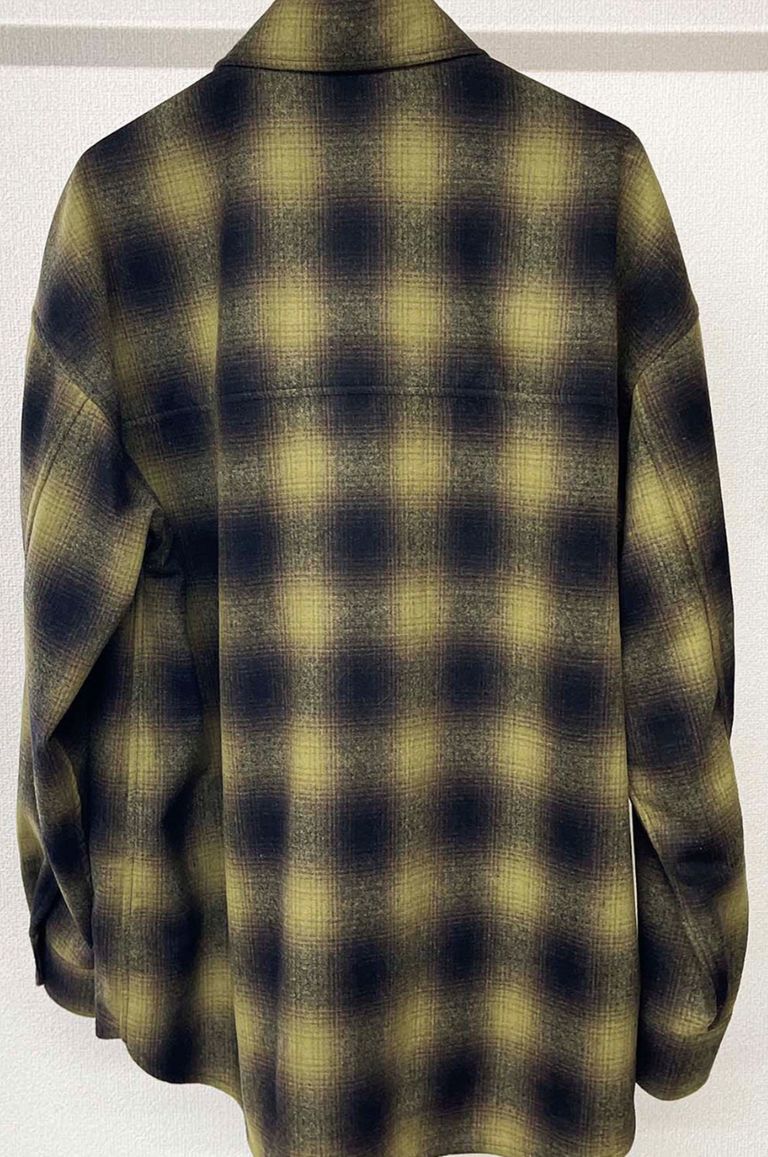 RESOUND CLOTHING - WOOLCHECK OVER CPO JK GREEN CHECK /ウール