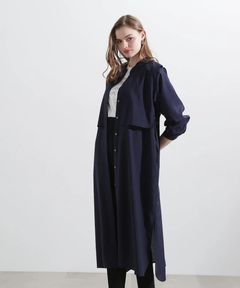 レイヤードシャツワンピース (ネイビー) / ポリエステル 100% / ウォッシャブル / 0315140305