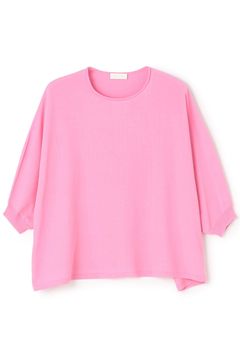 サスティナブルコットンナイロン ワイドプルオーバー (ピンク) コットン / 薄手 / ドルマンスリーブ / 手洗い可 / 11-02-52-02303