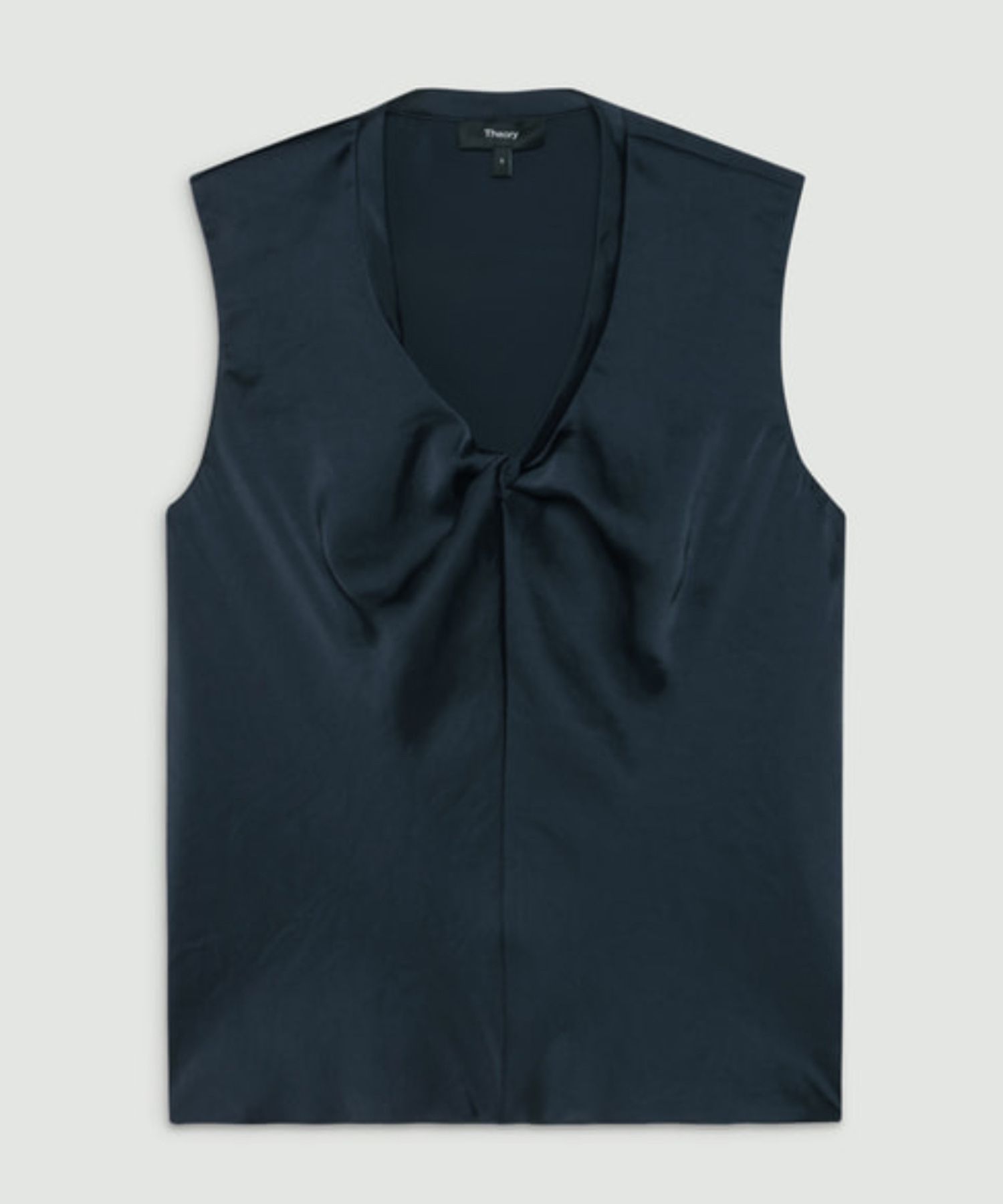 Crushed Satin R Twist Scoop Top(ノクターンネイビー) / ポリエステル / ウォッシャブル/ 01-5208207