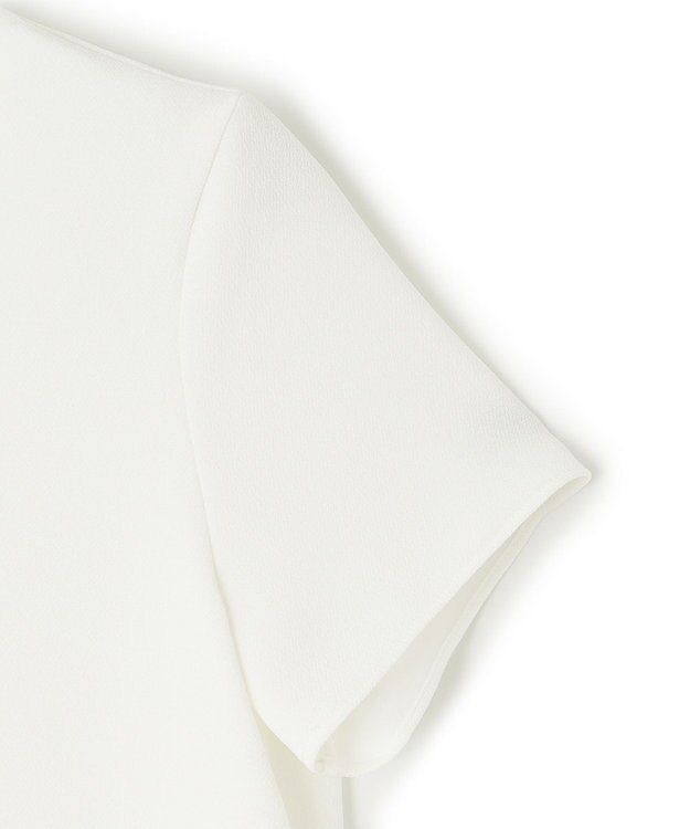 SHELBY / ハーフスリーブブラウス ( White ) ポリエステル / クルーネック / シワになりにくく / 手洗可 / BLCWCS0761