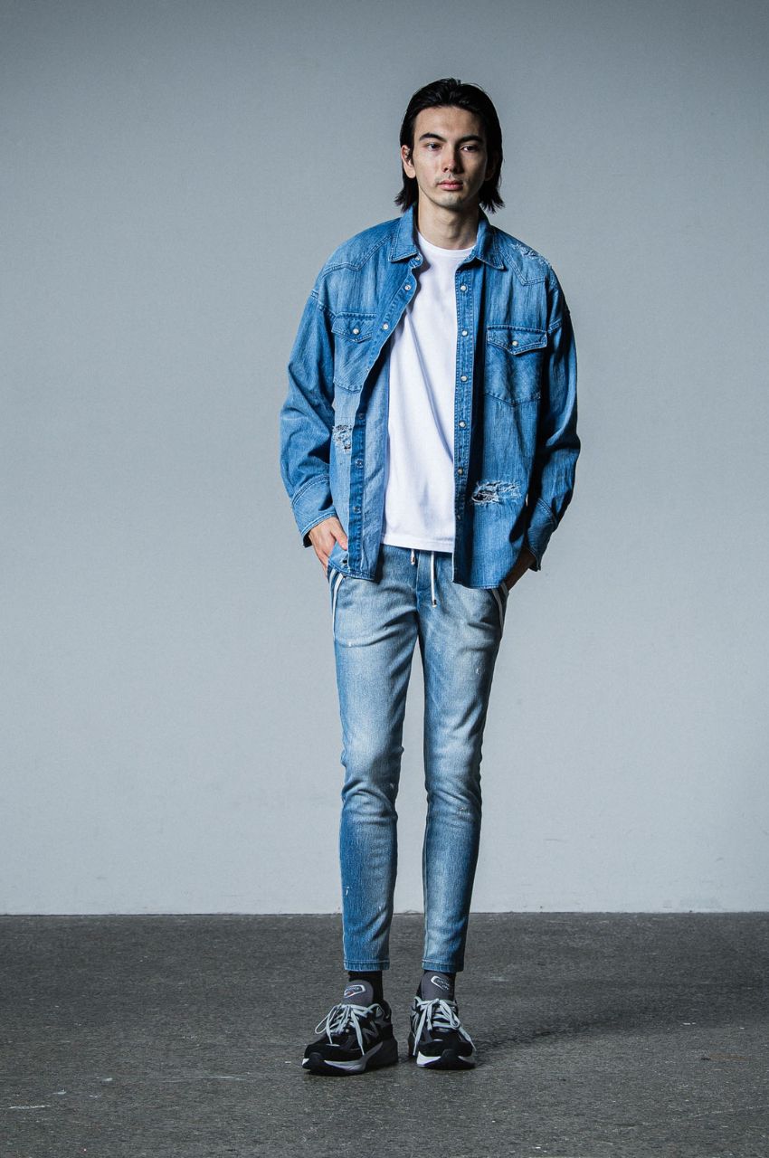 James over dungaree shirt (INDCLASH) コットン / ルーズシルエット / 柔らかい /  RC33-SH-004-3