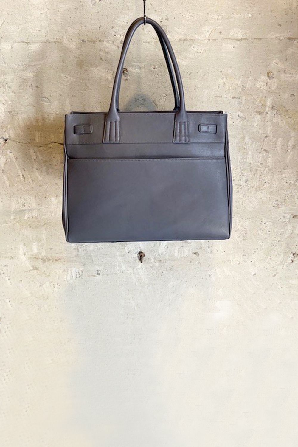 TOTE(M) GREY × GOLD METAL - SMOOTH LEATHER / トート(M)