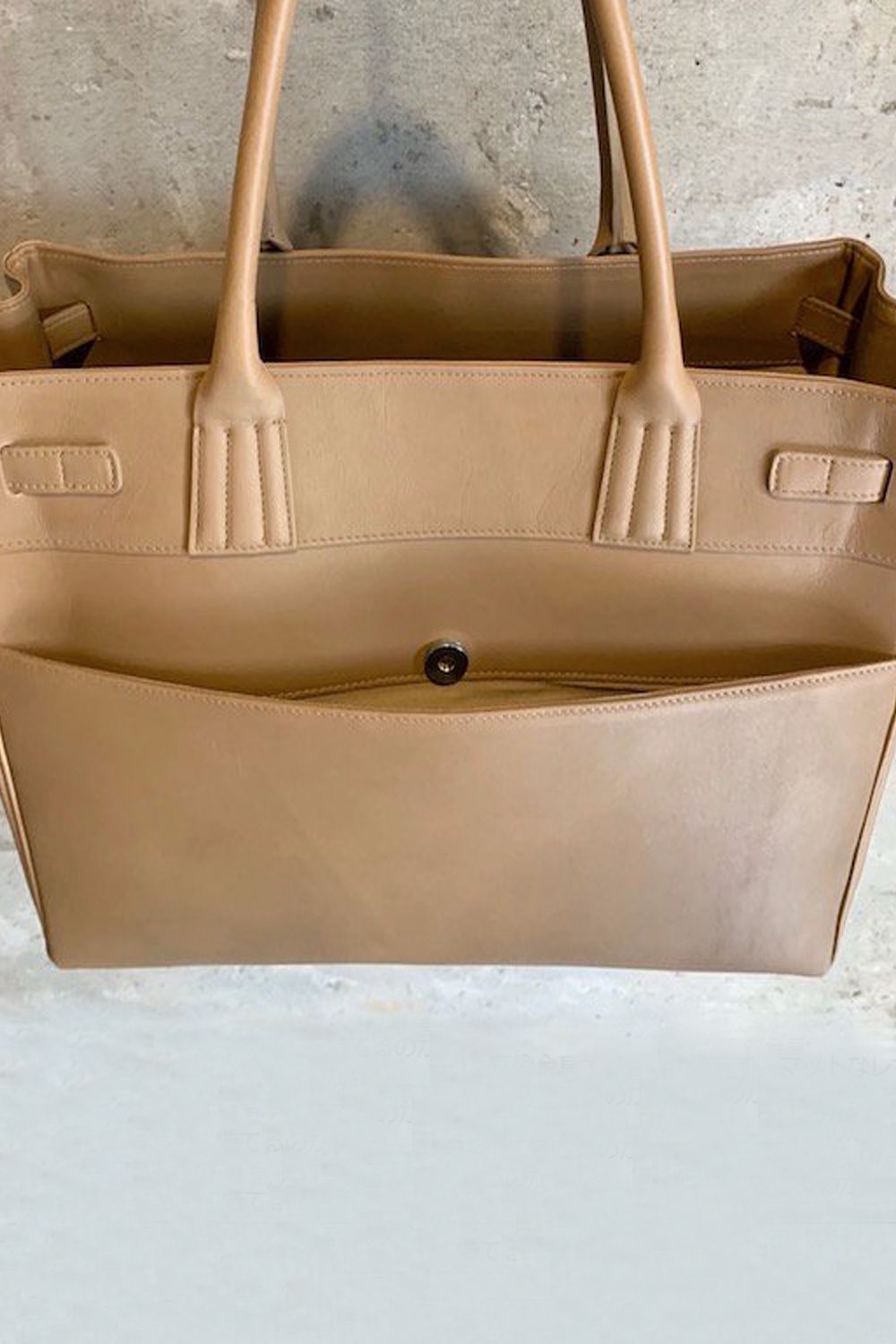 TOTE(M) BEIGE × GOLD METAL - SMOOTH LEATHER / トート(M)